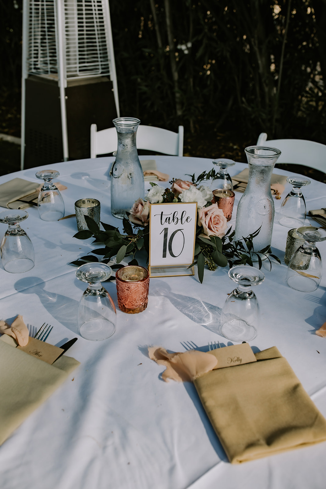 photo of reception table at wedding