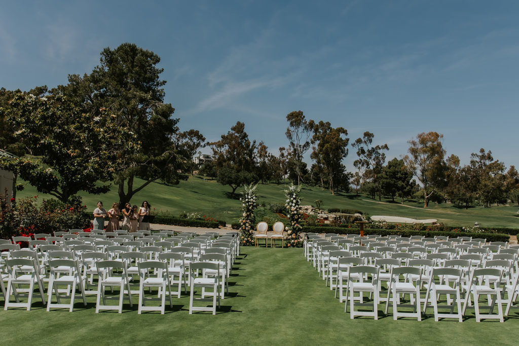 Landscape photo of a wedding at the Marbella Country Club in San Juan Capistrano California