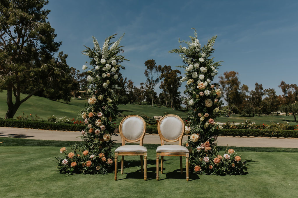 floral arch at the marbella country club in san Juan Capistrano